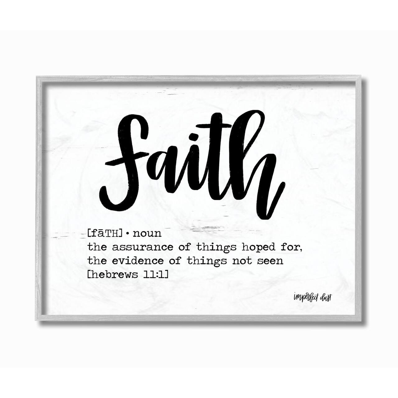 Stupell Industries Faith Definition Religious Black And White Word Design Framed Wall Art